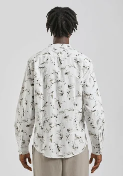 Camicia misto lino fantasia