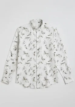 Camicia misto lino fantasia