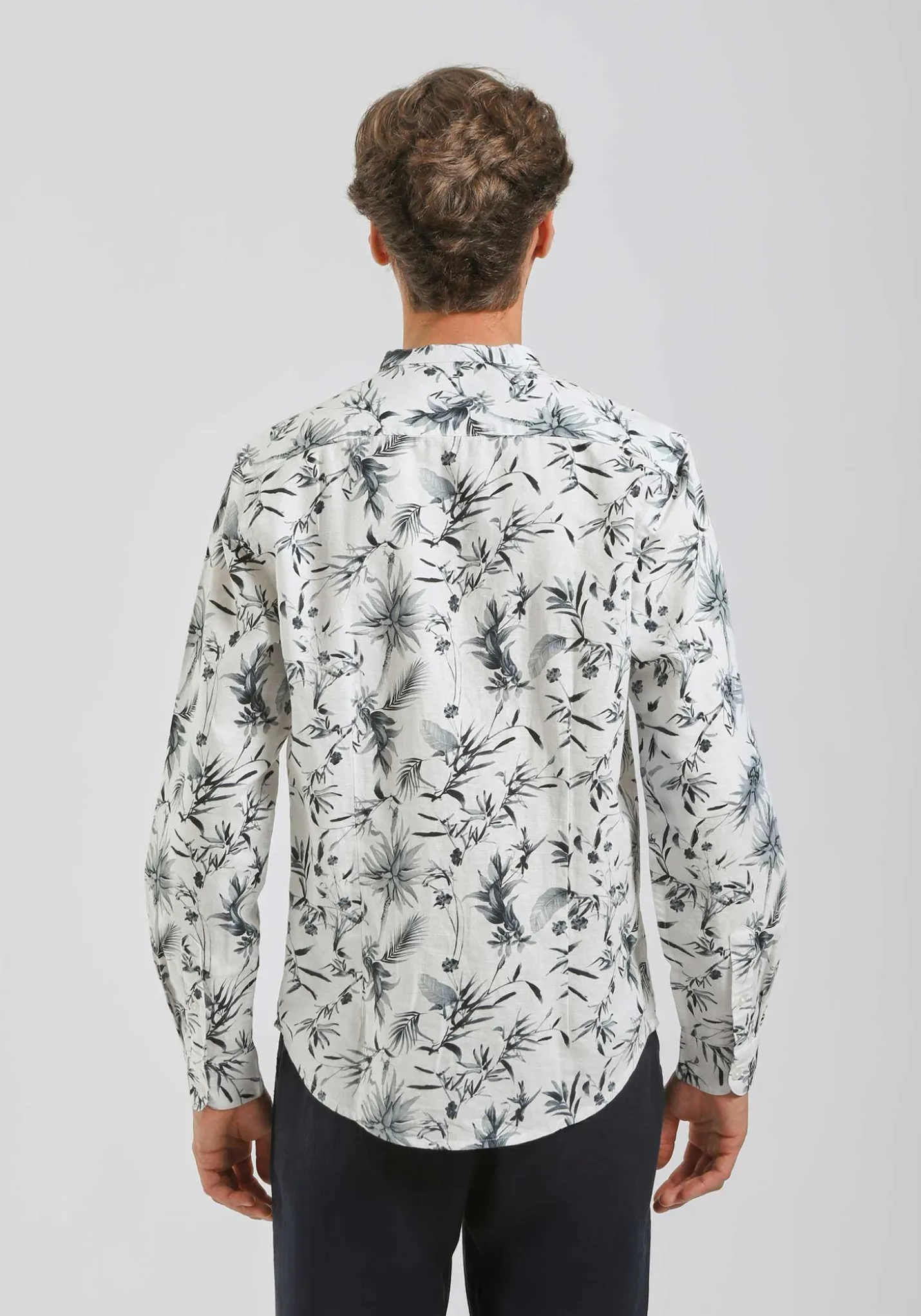 Camicia misto lino fantasia