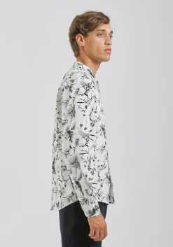 Camicia misto lino fantasia