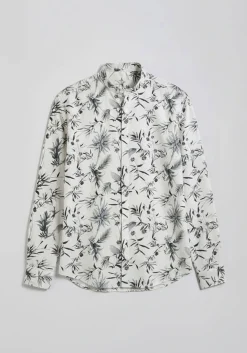 Camicia misto lino fantasia