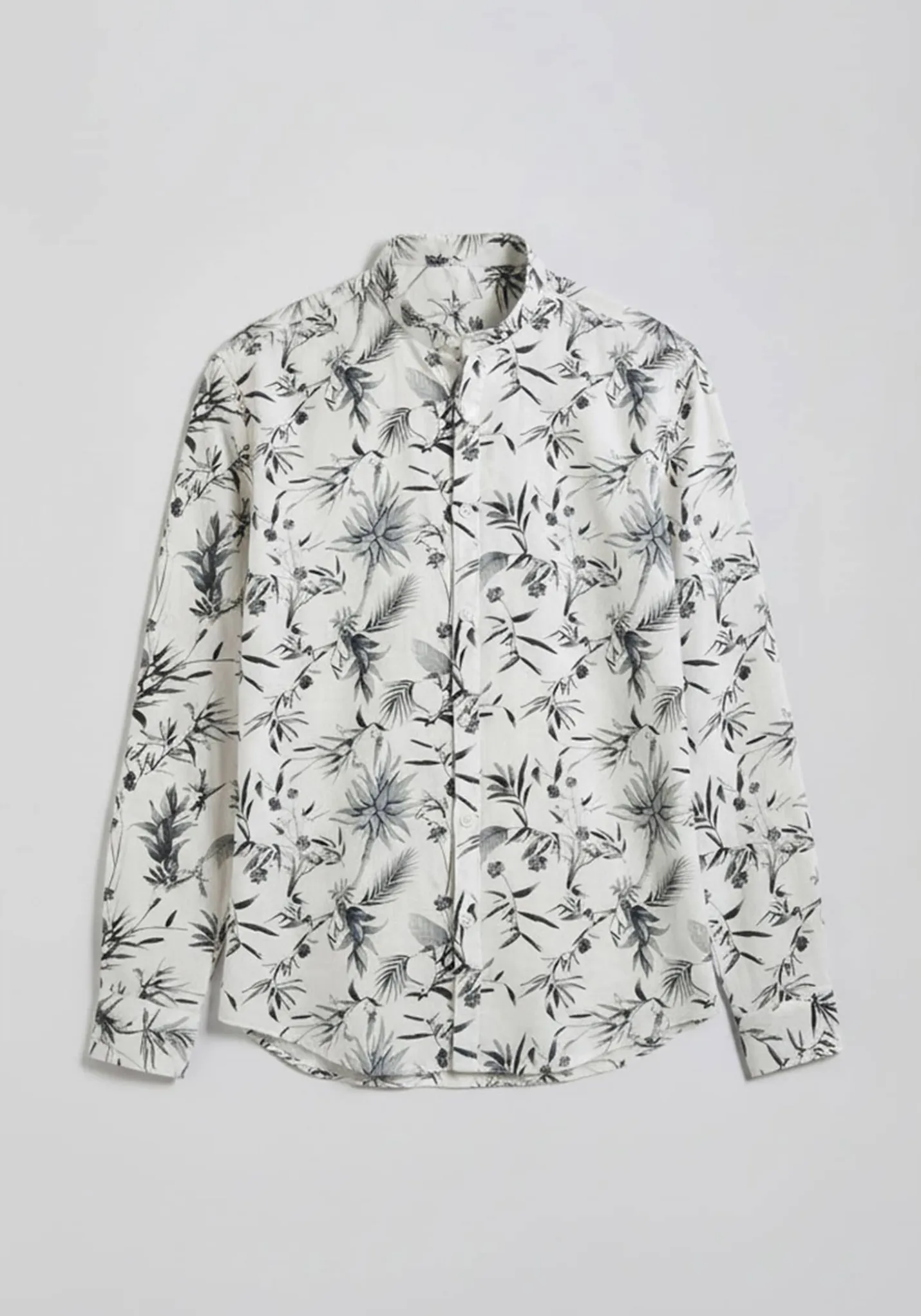 Camicia misto lino fantasia