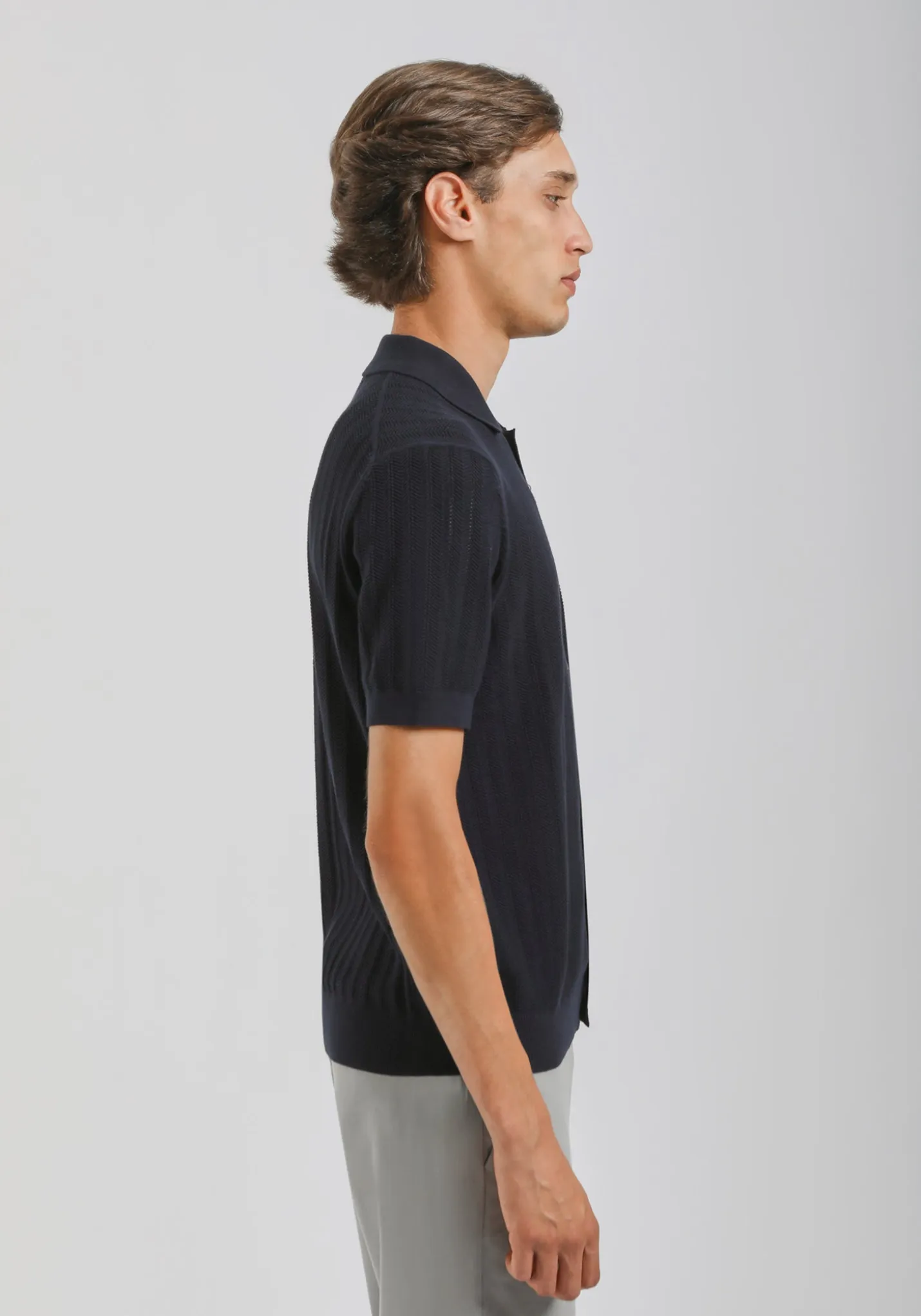 Cardigan polo in maglia