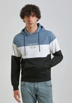 Felpa con cappuccio colorblock