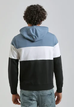 Felpa con cappuccio colorblock