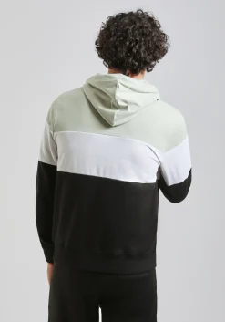 Felpa con cappuccio colorblock