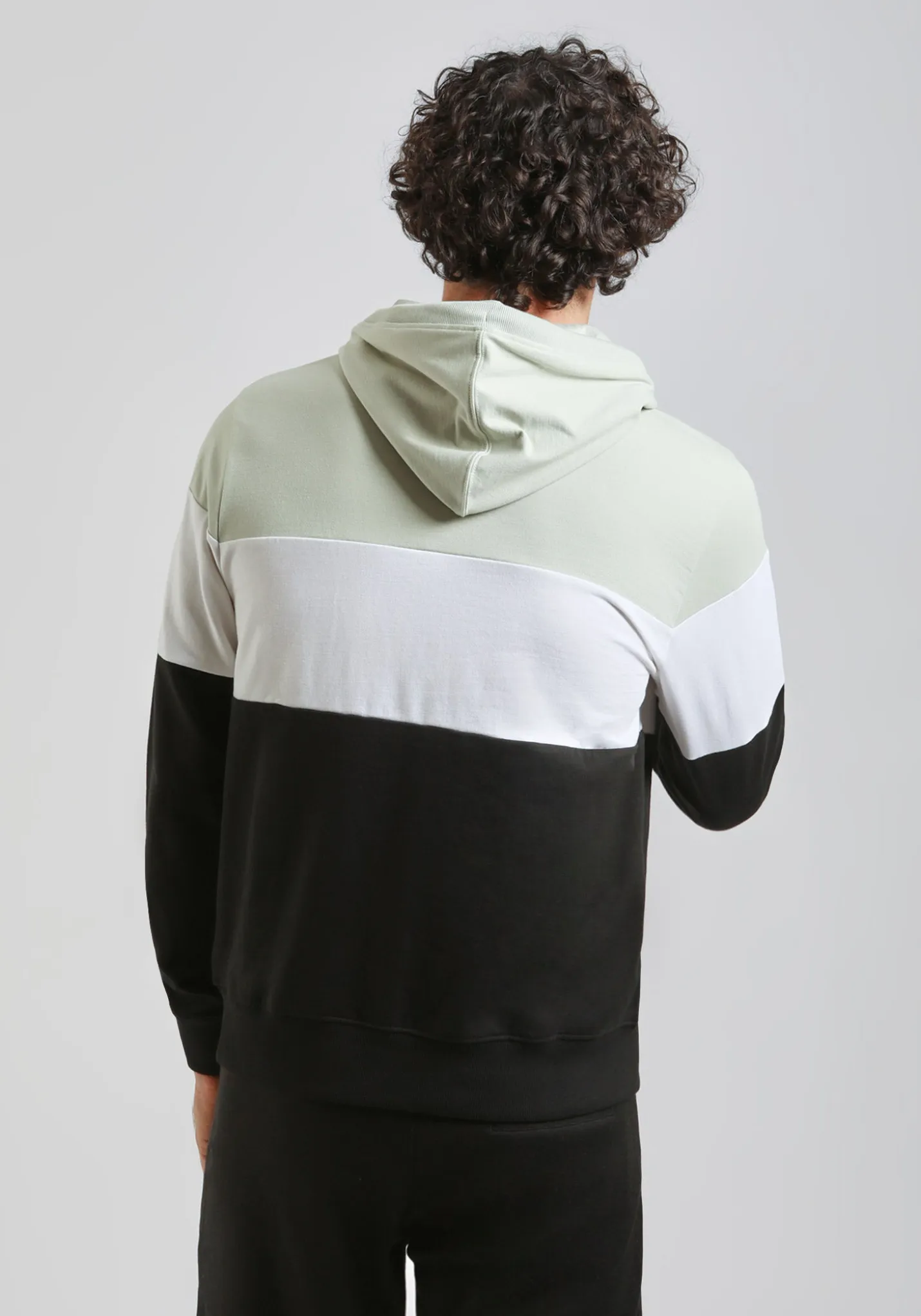 Felpa con cappuccio colorblock