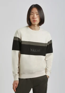 Felpa girocollo colorblock
