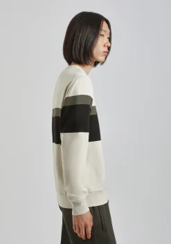 Felpa girocollo colorblock