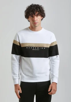 Felpa girocollo colorblock
