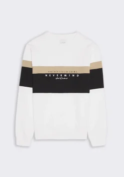 Felpa girocollo colorblock