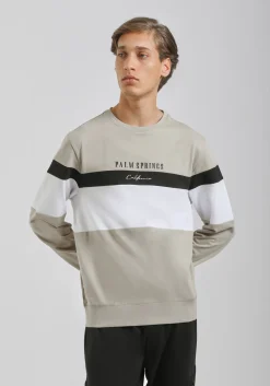 Felpa girocollo colorblock