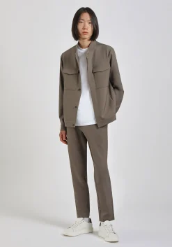 Giacca camicia con collo coreano
