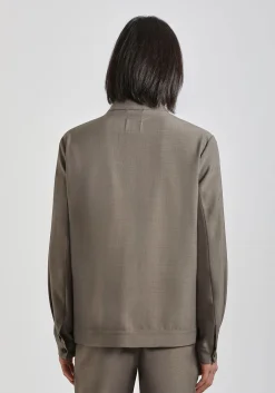 Giacca camicia con collo coreano