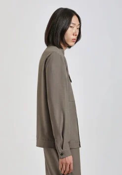 Giacca camicia con collo coreano