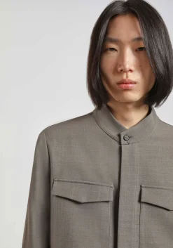 Giacca camicia con collo coreano