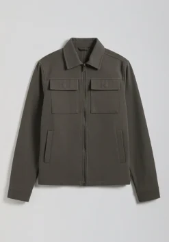 Giacca camicia effetto camoscio