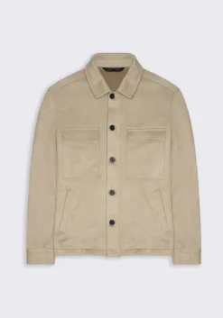 Giacca camicia effetto camoscio