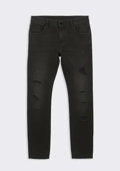 Jeans skinny fit nero con strappi
