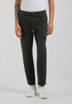 Jeans skinny fit nero con strappi