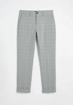 Pantaloni chino con fantasia a quadri