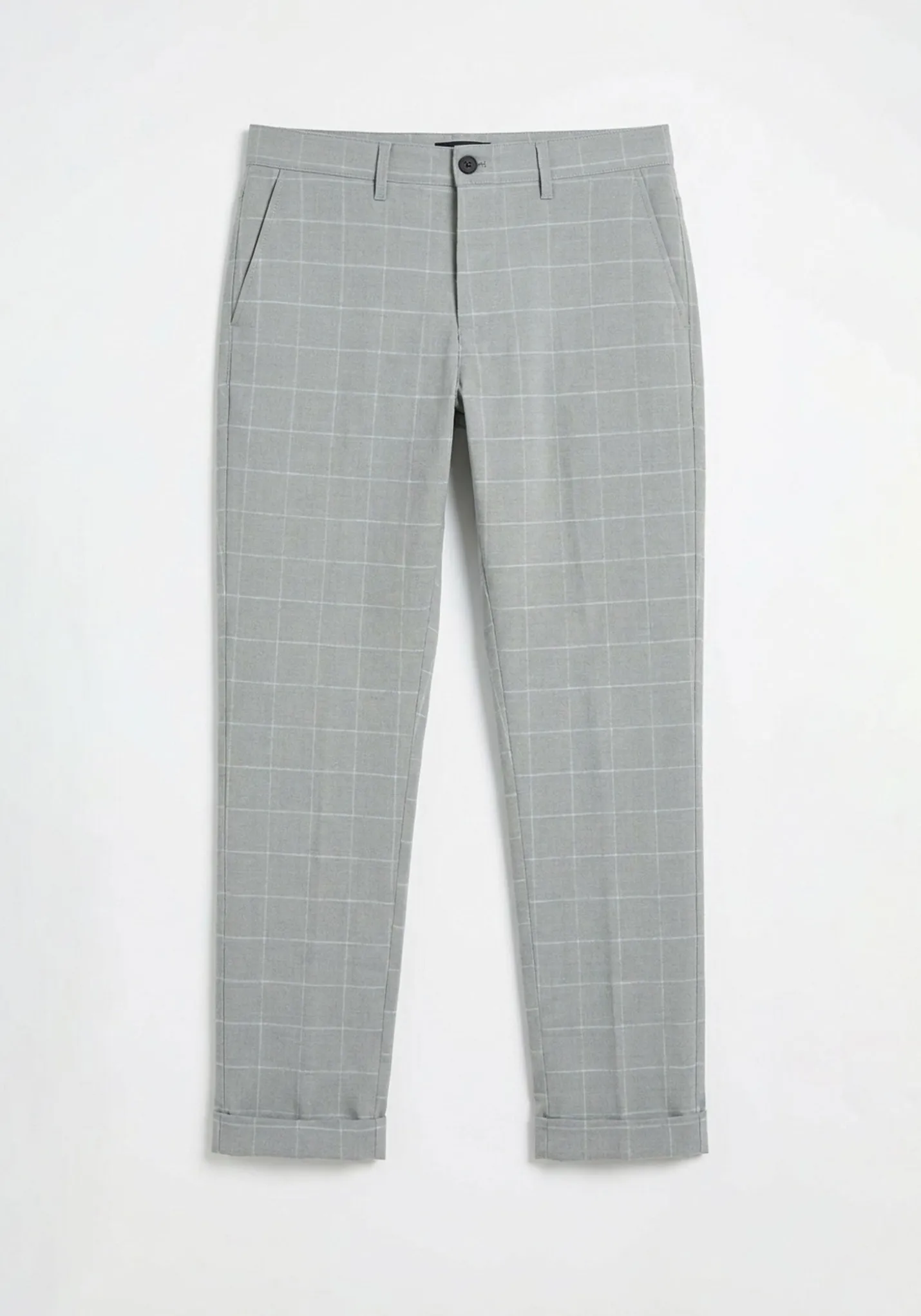 Pantaloni chino con fantasia a quadri