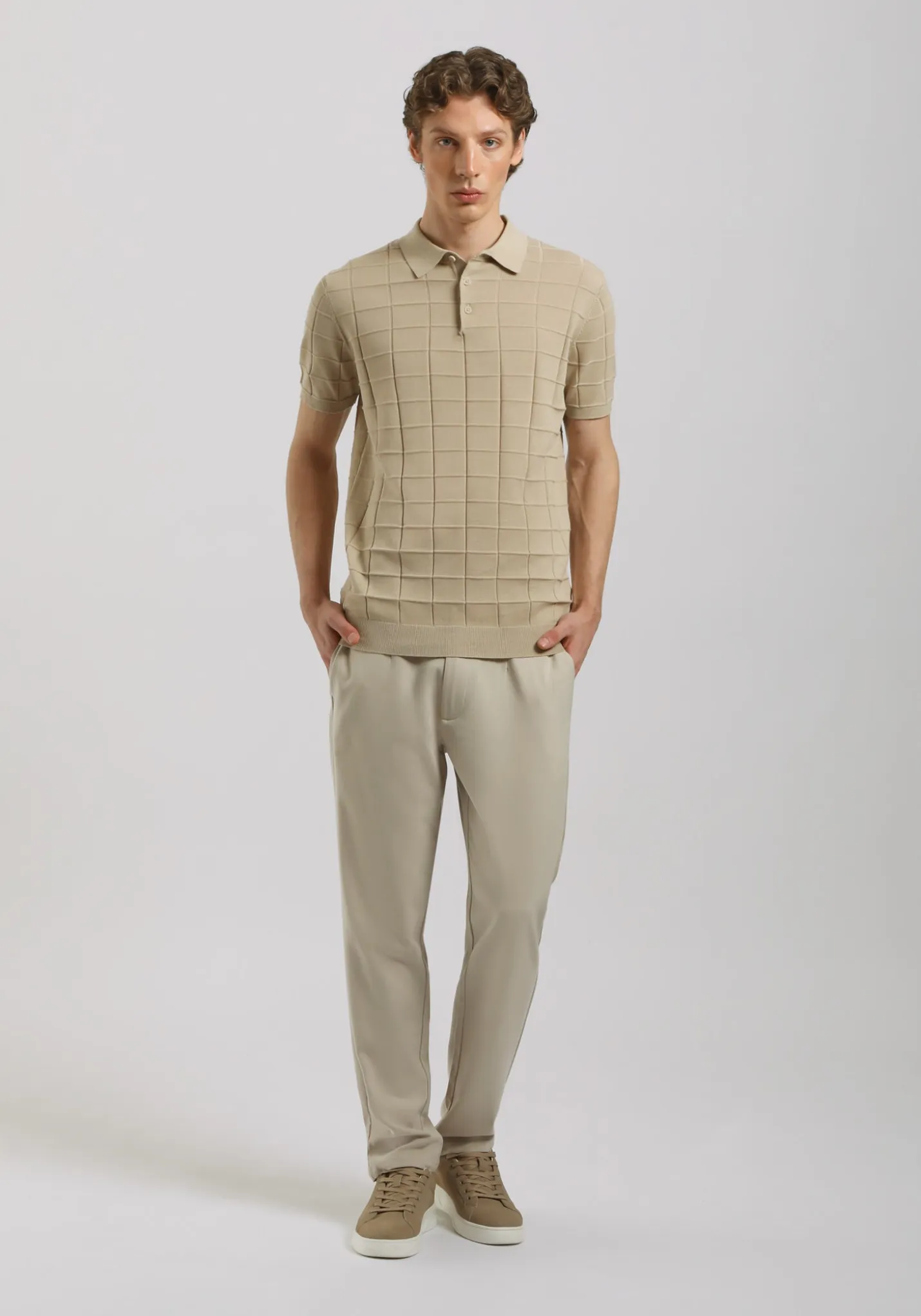 Polo in maglia a coste
