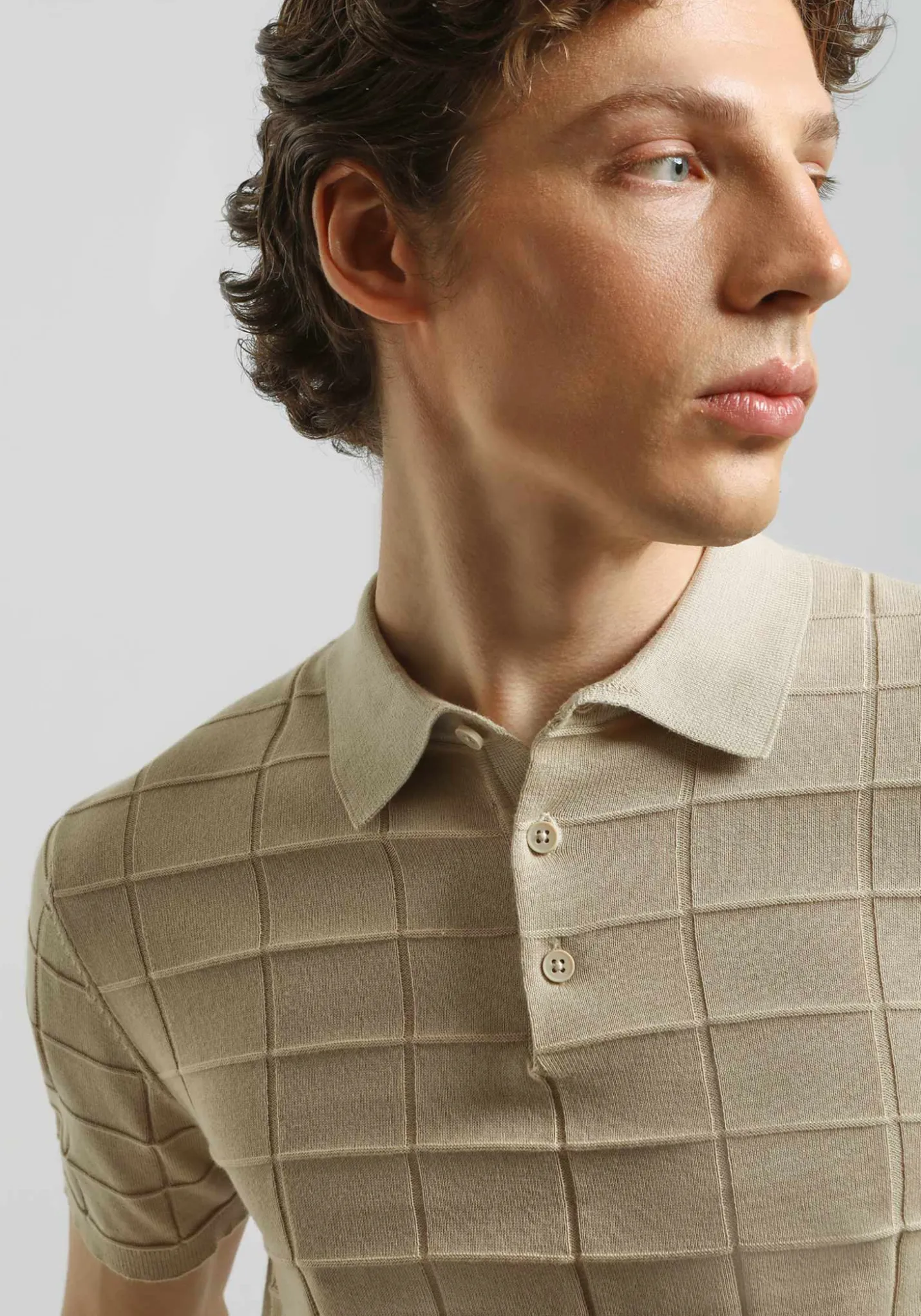 Polo in maglia a coste