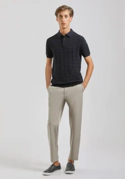 Polo in maglia a coste