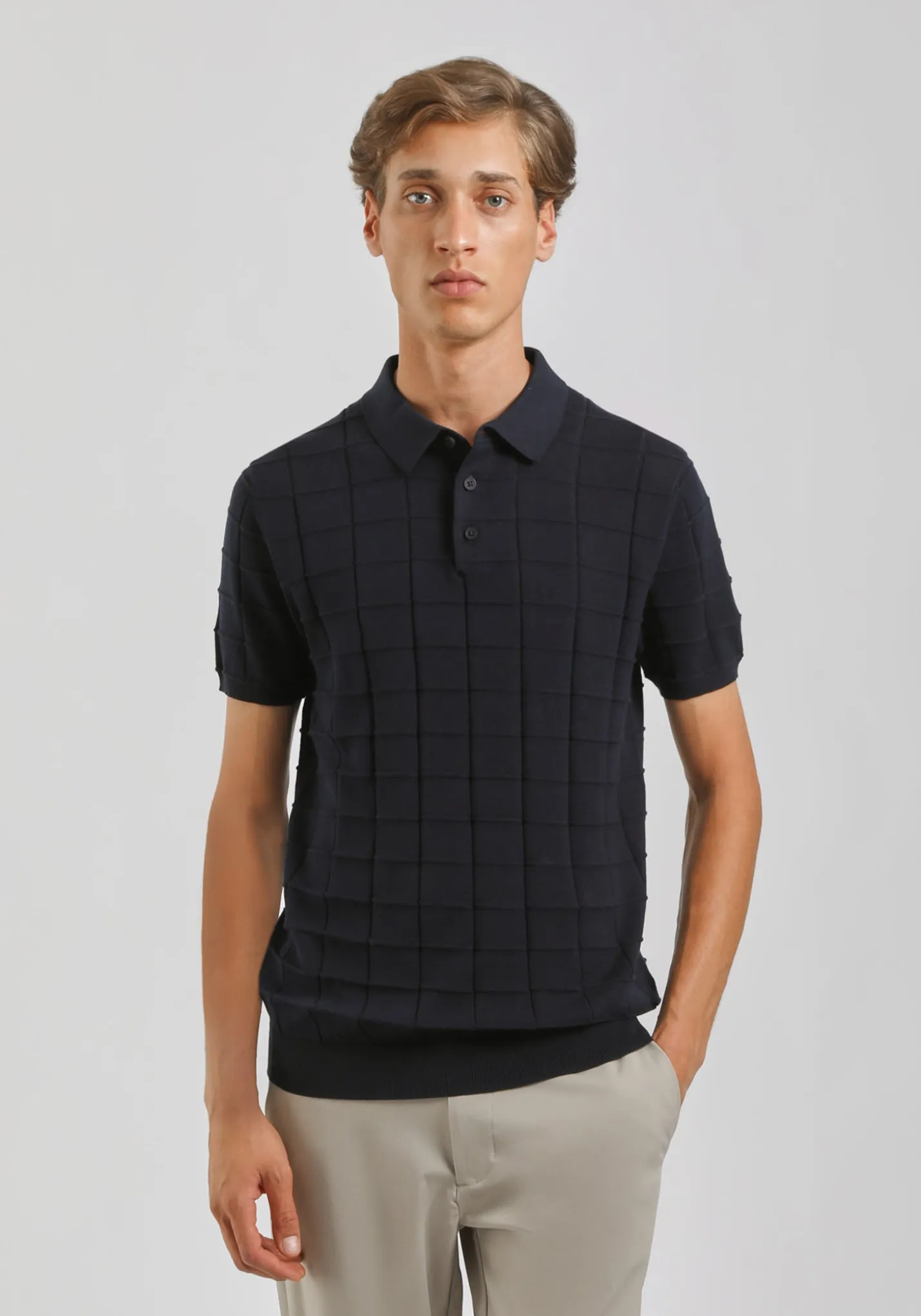 Polo in maglia a coste