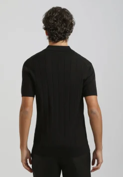 Polo in maglia a coste