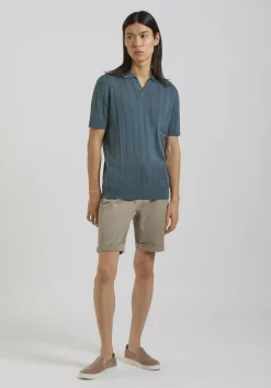 Polo in maglia a coste
