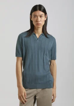 Polo in maglia a coste