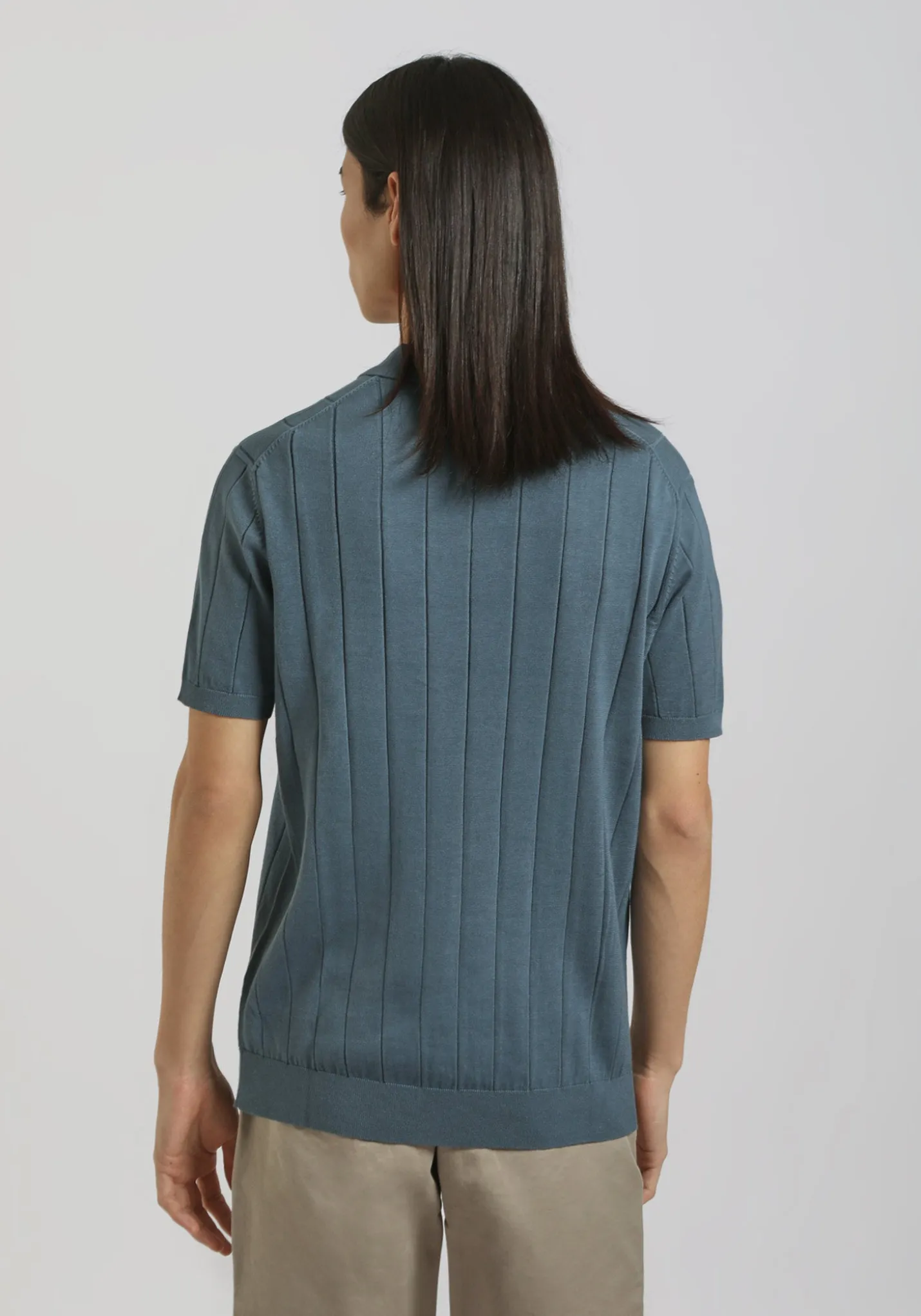 Polo in maglia a coste