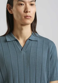 Polo in maglia a coste