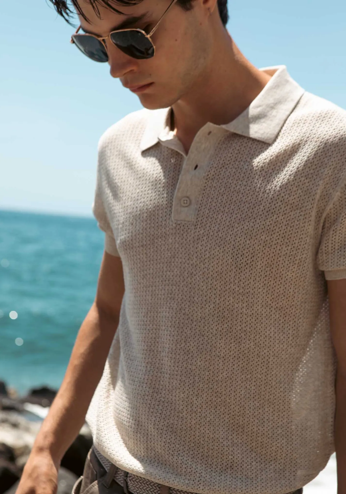 Polo in maglia forata