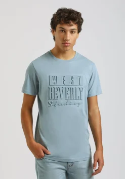 T-shirt con stampa a rilievo