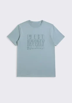 T-shirt con stampa a rilievo