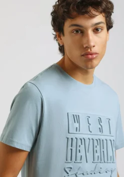 T-shirt con stampa a rilievo