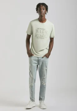 T-shirt con stampa a rilievo