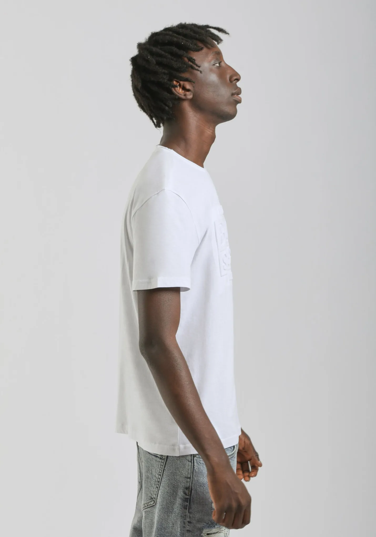 T-shirt con stampa a rilievo