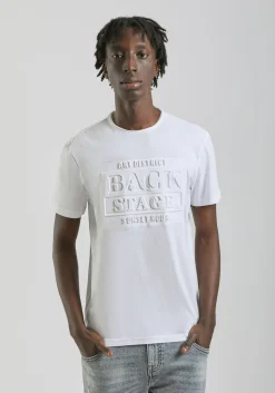 T-shirt con stampa a rilievo