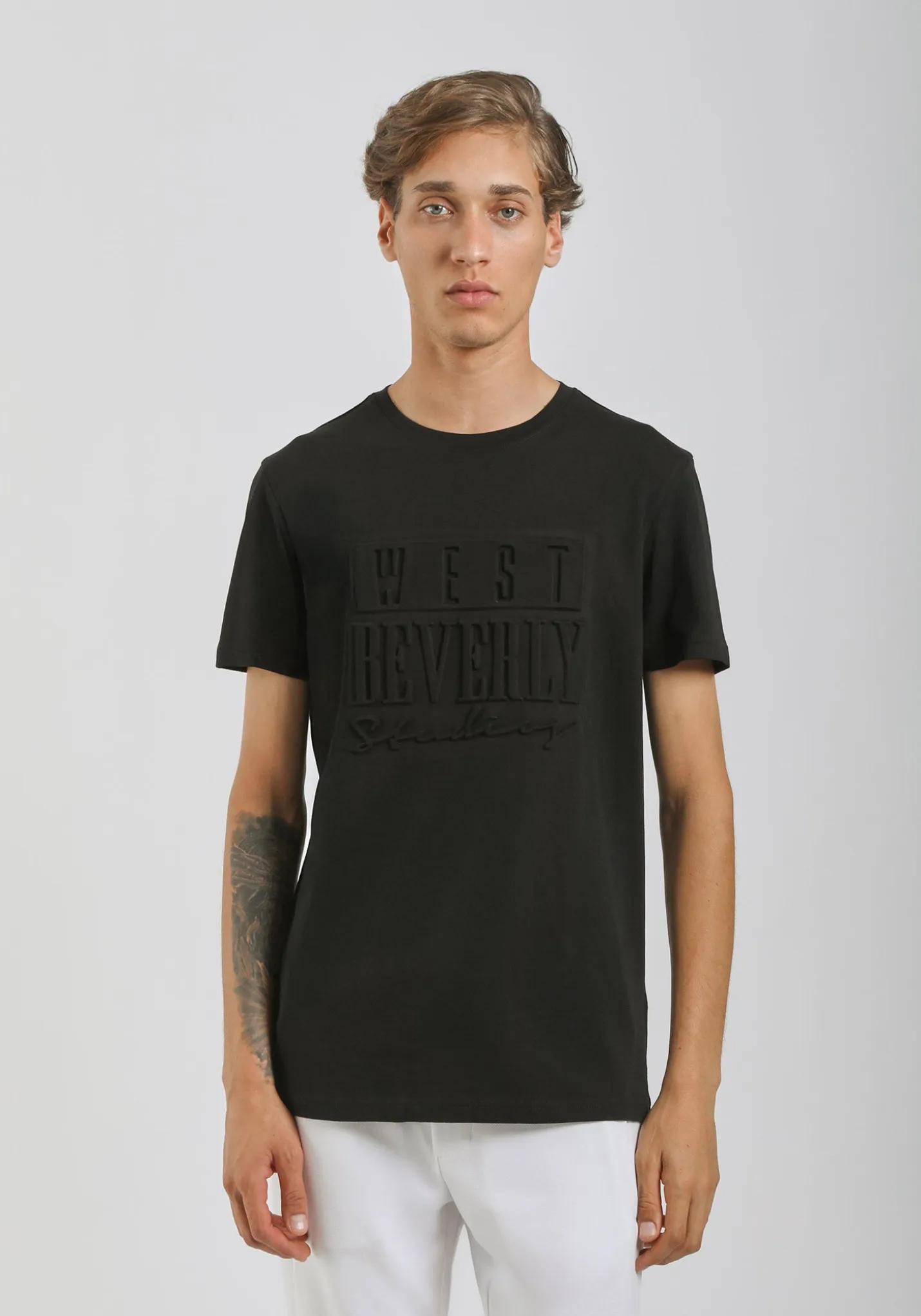 T-shirt con stampa a rilievo