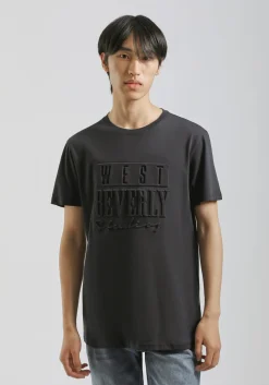 T-shirt con stampa a rilievo