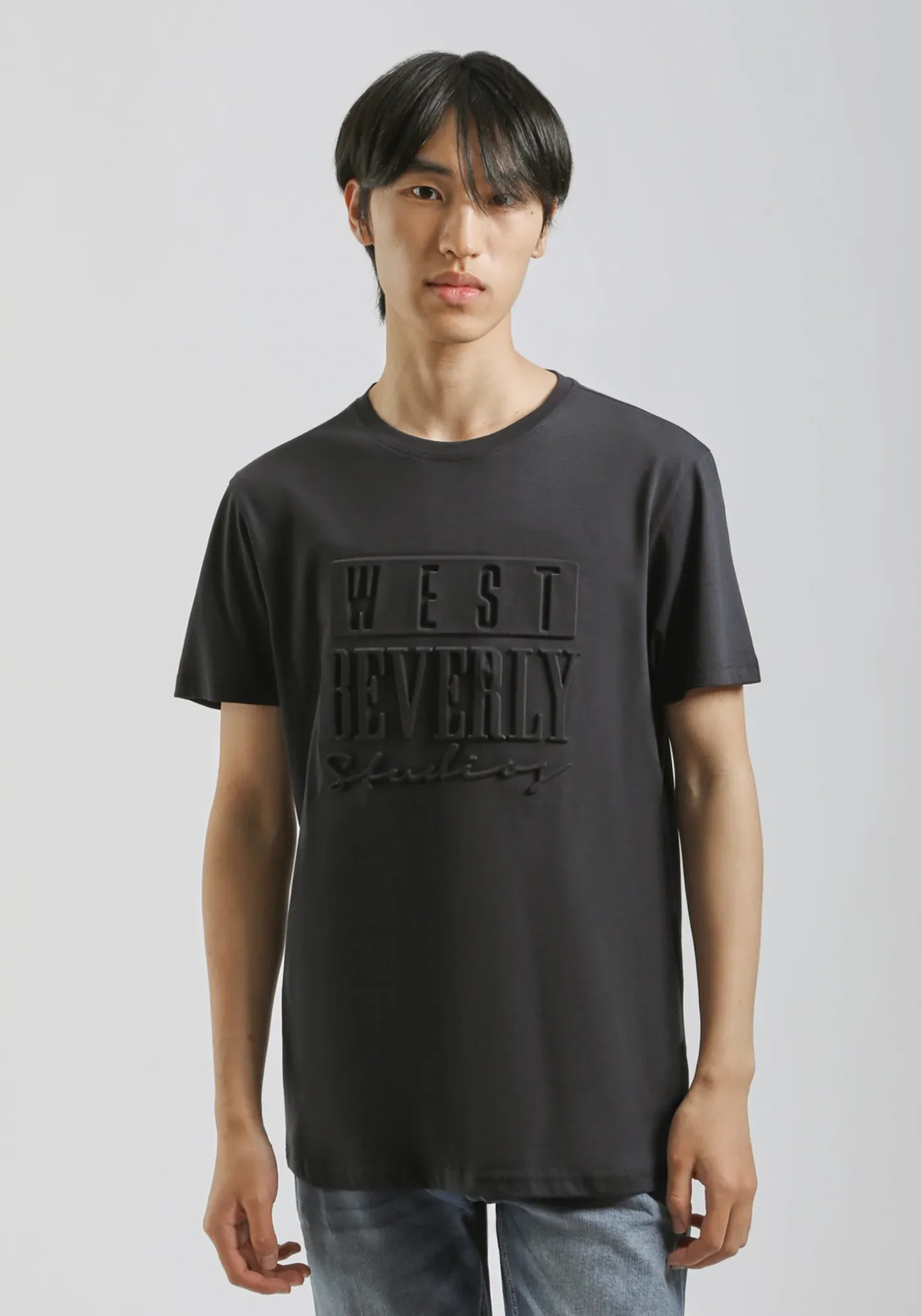 T-shirt con stampa a rilievo