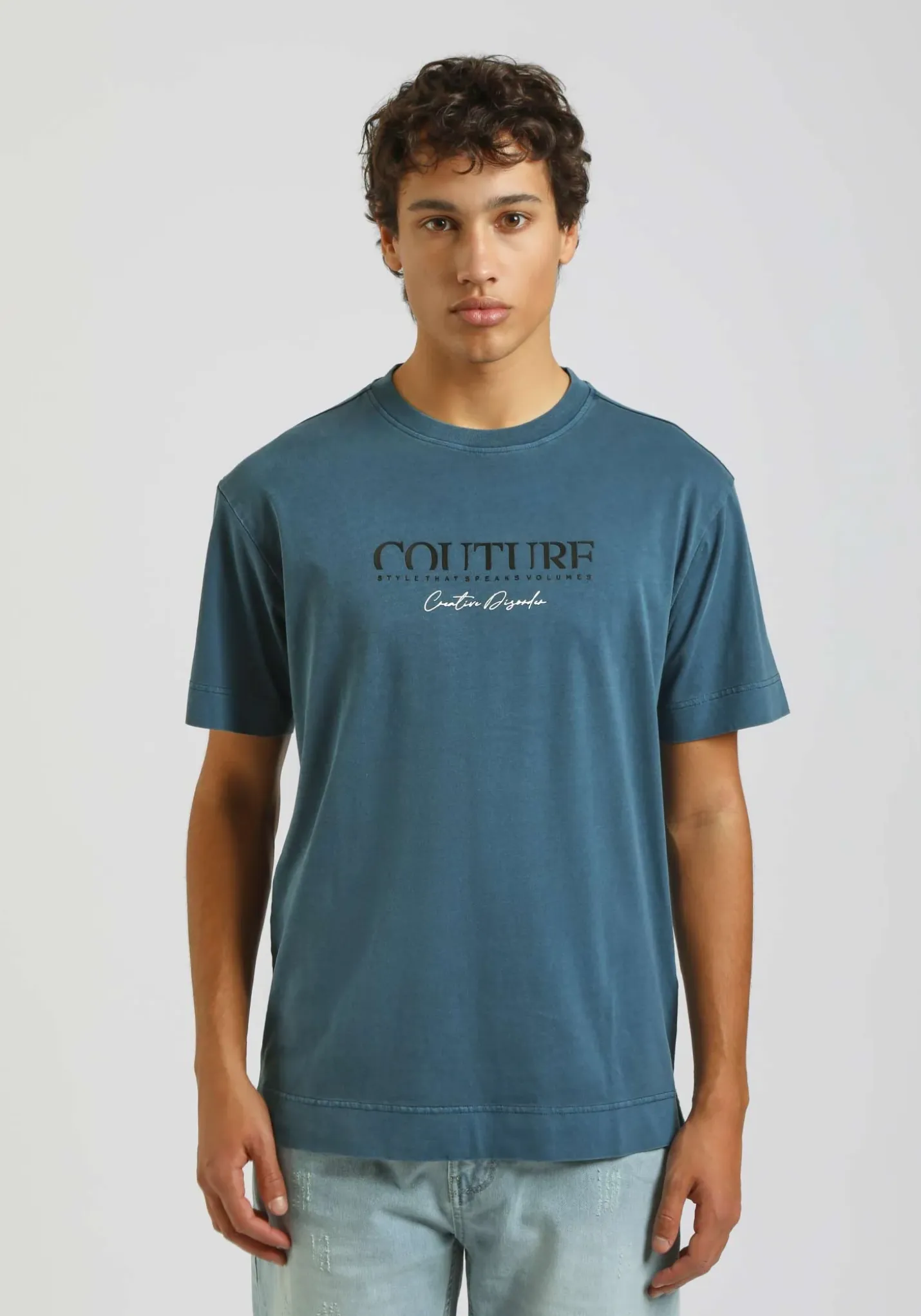 T-shirt effetto lavato con stampa