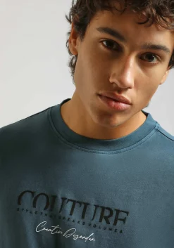 T-shirt effetto lavato con stampa