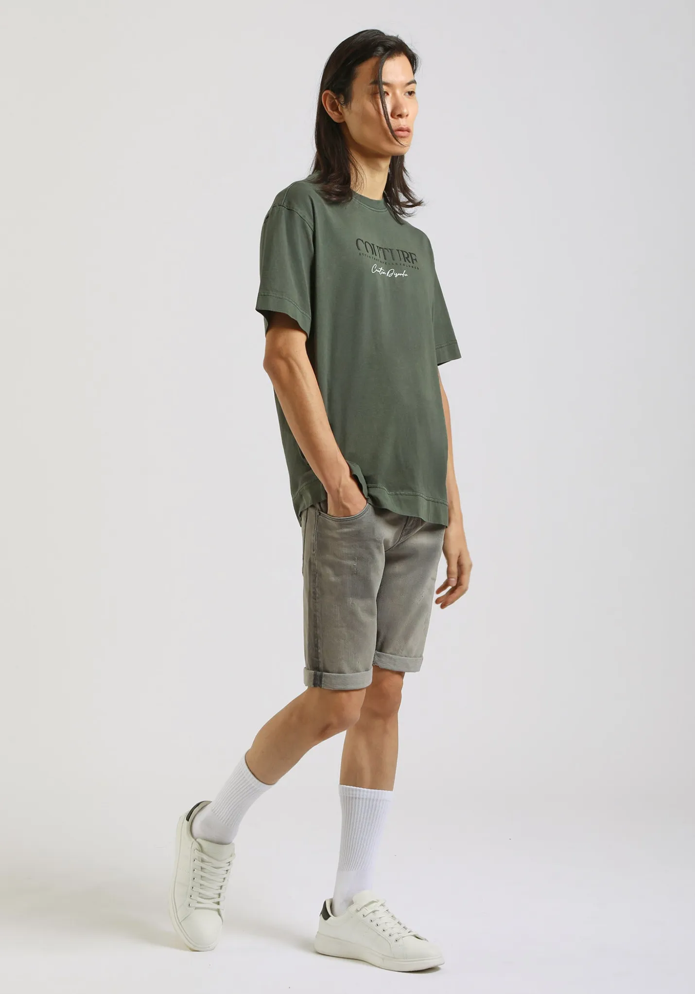 T-shirt effetto lavato con stampa
