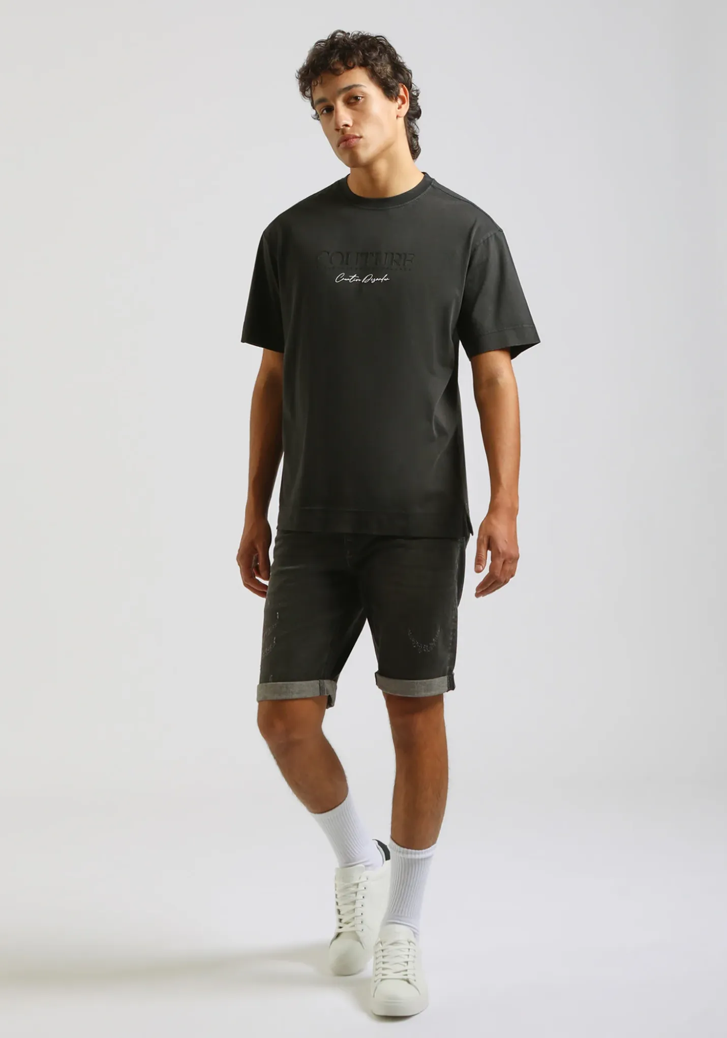 T-shirt effetto lavato con stampa