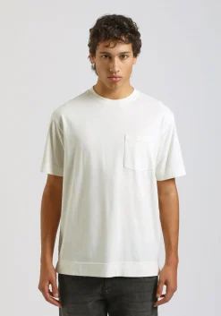 T-shirt effetto lavato con taschino